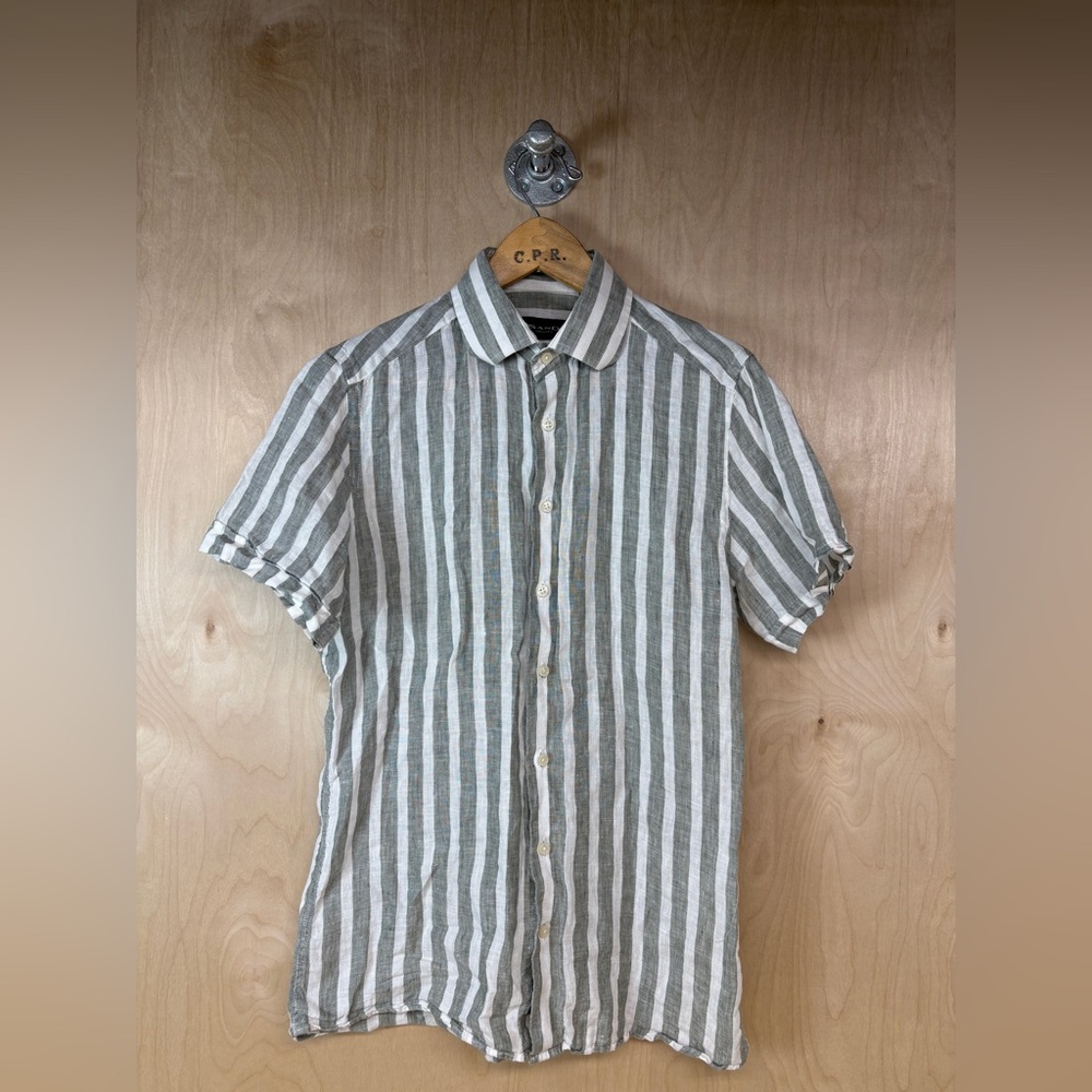 SAND Copenhagen Men’s Striped Gray Button-down Shirt